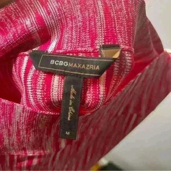 BCBGMAXAZRIA Bandage Power Skirt Medium Begonia Combo Pink White Y2K - Picture 3 of 4